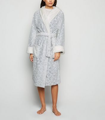 new look grey dressing gown