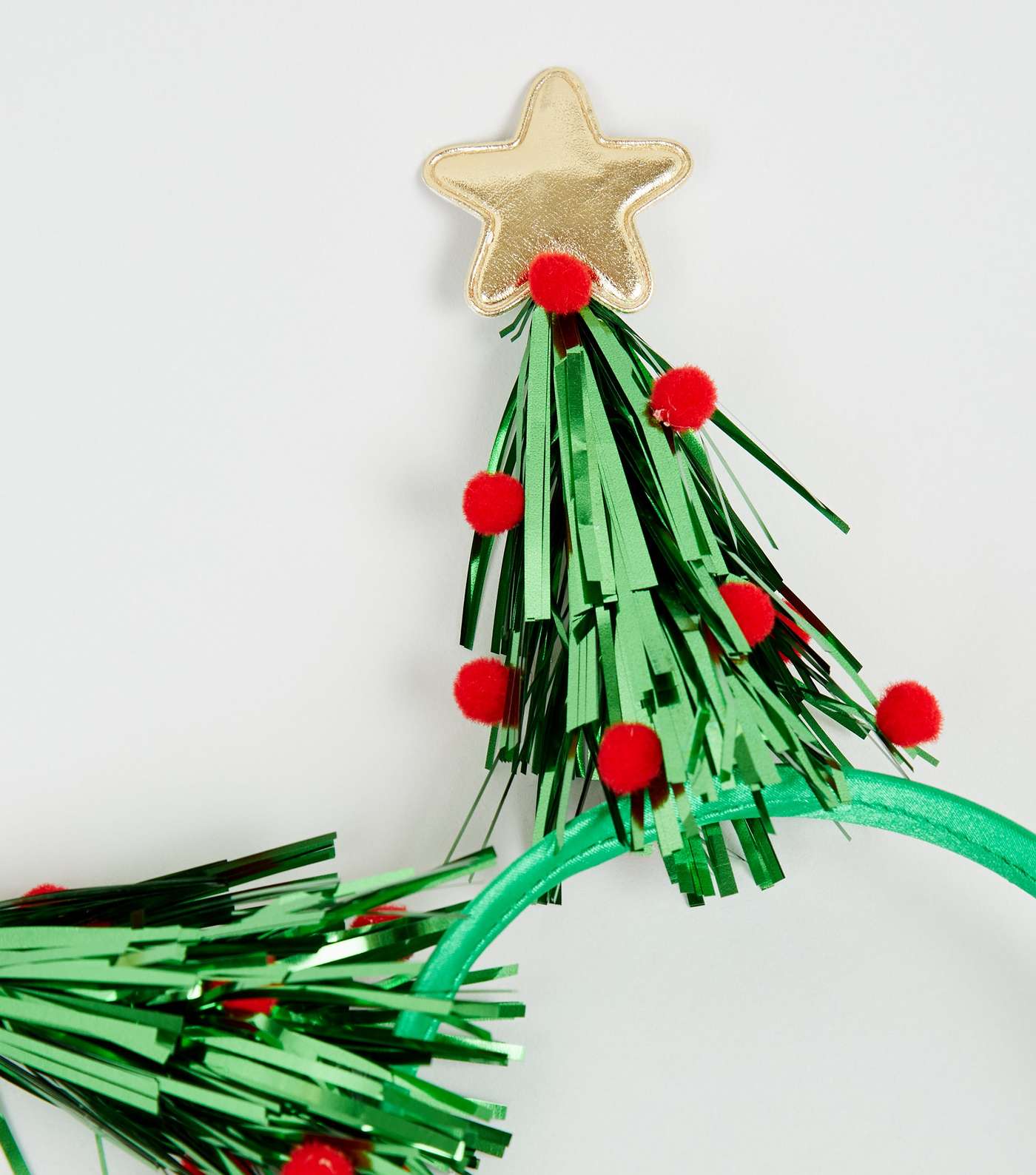 Green Christmas Tinsel Tree Headband Image 3
