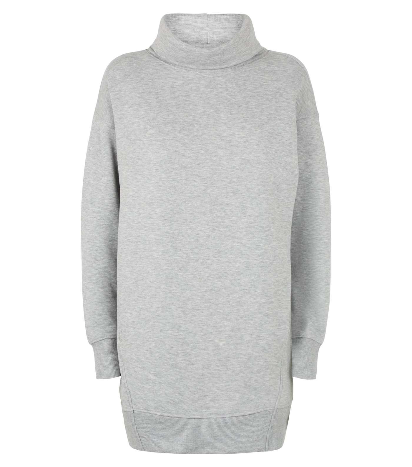 Grey Cowl Neck Longline Sweatshirt Image 4