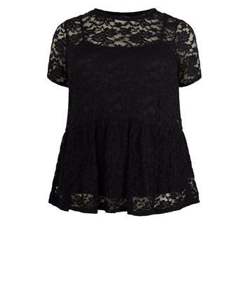 new look black peplum top