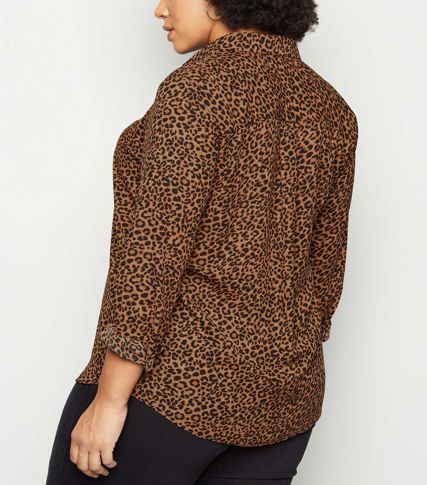 Curves Brown Leopard Print Shirt Image 3