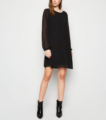 plain black tunic dress