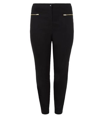 KouCla Leather Look Skinny Trousers With Zips  Black  FashionCherries   Free Delivery