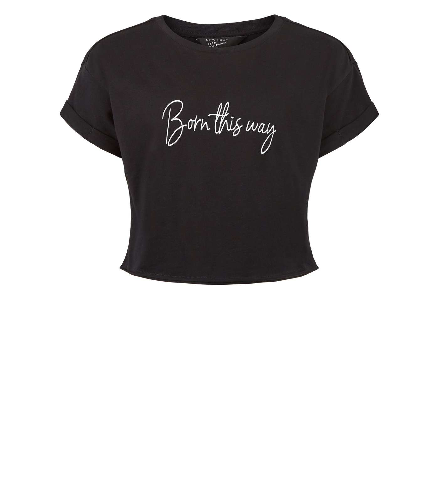 Girls Black Slogan Born This Way T-Shirt Image 4