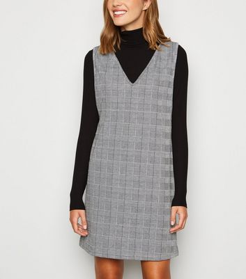 new look grey pinafore