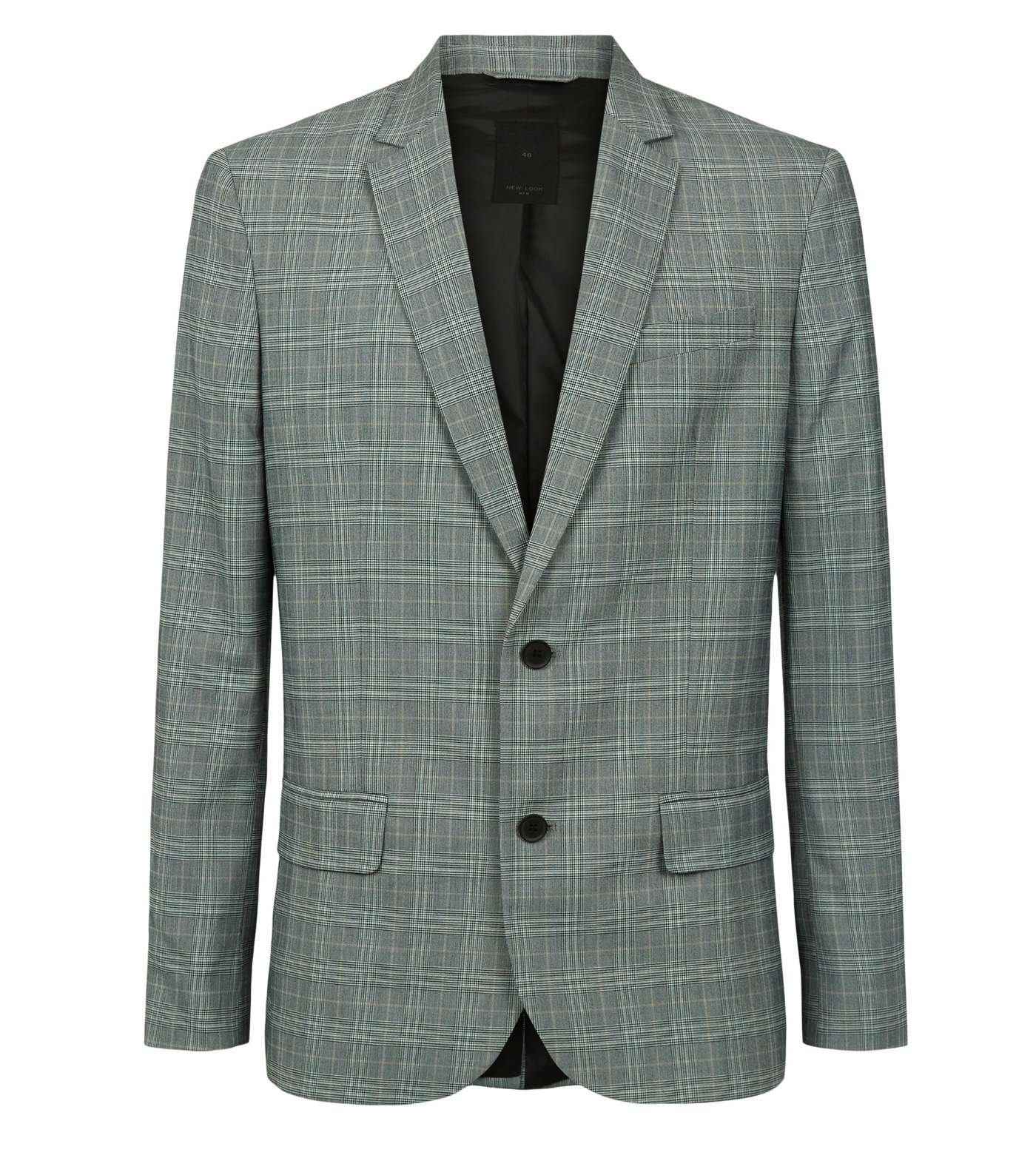 Pale Grey Check Suit Jacket Image 4