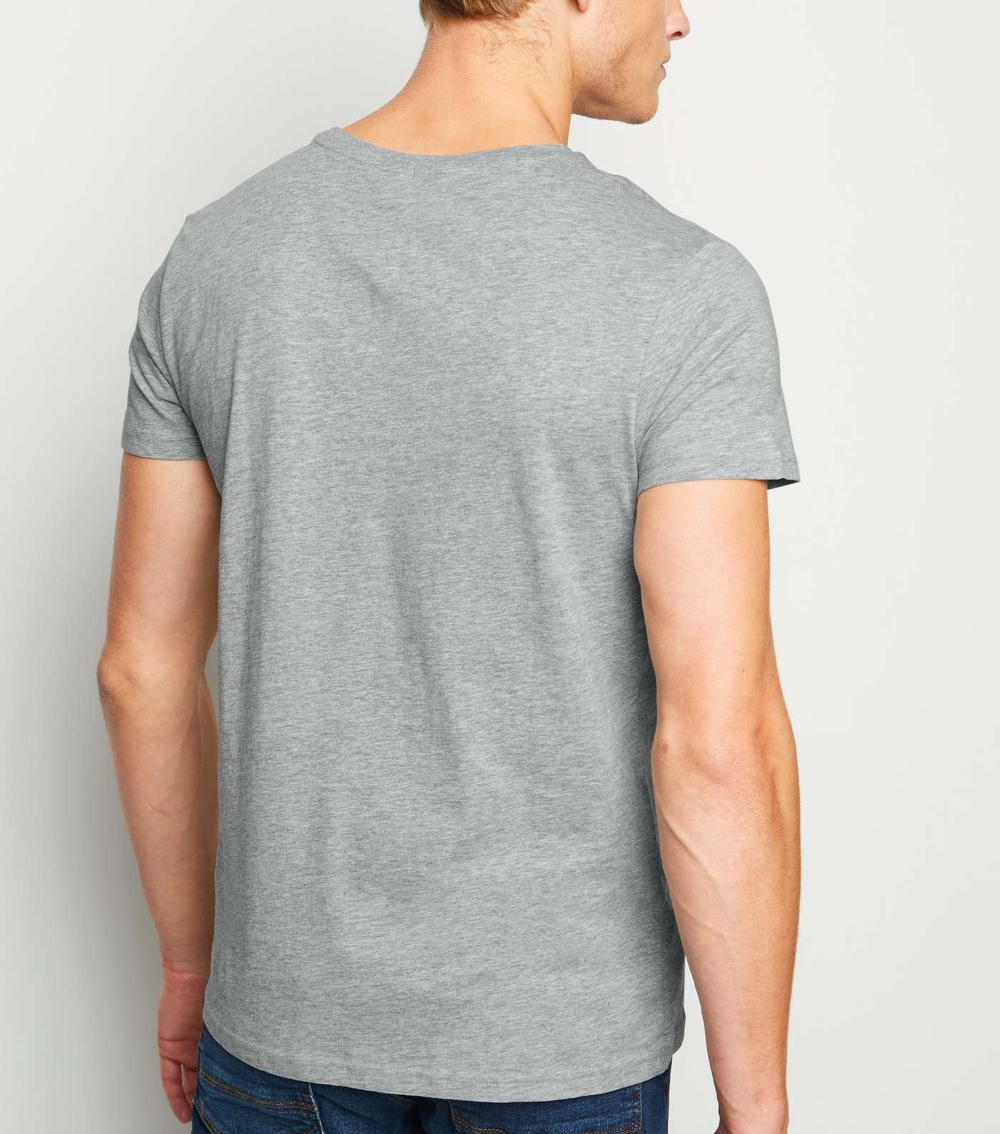 Pale Grey Cotton Crew T-Shirt Image 3
