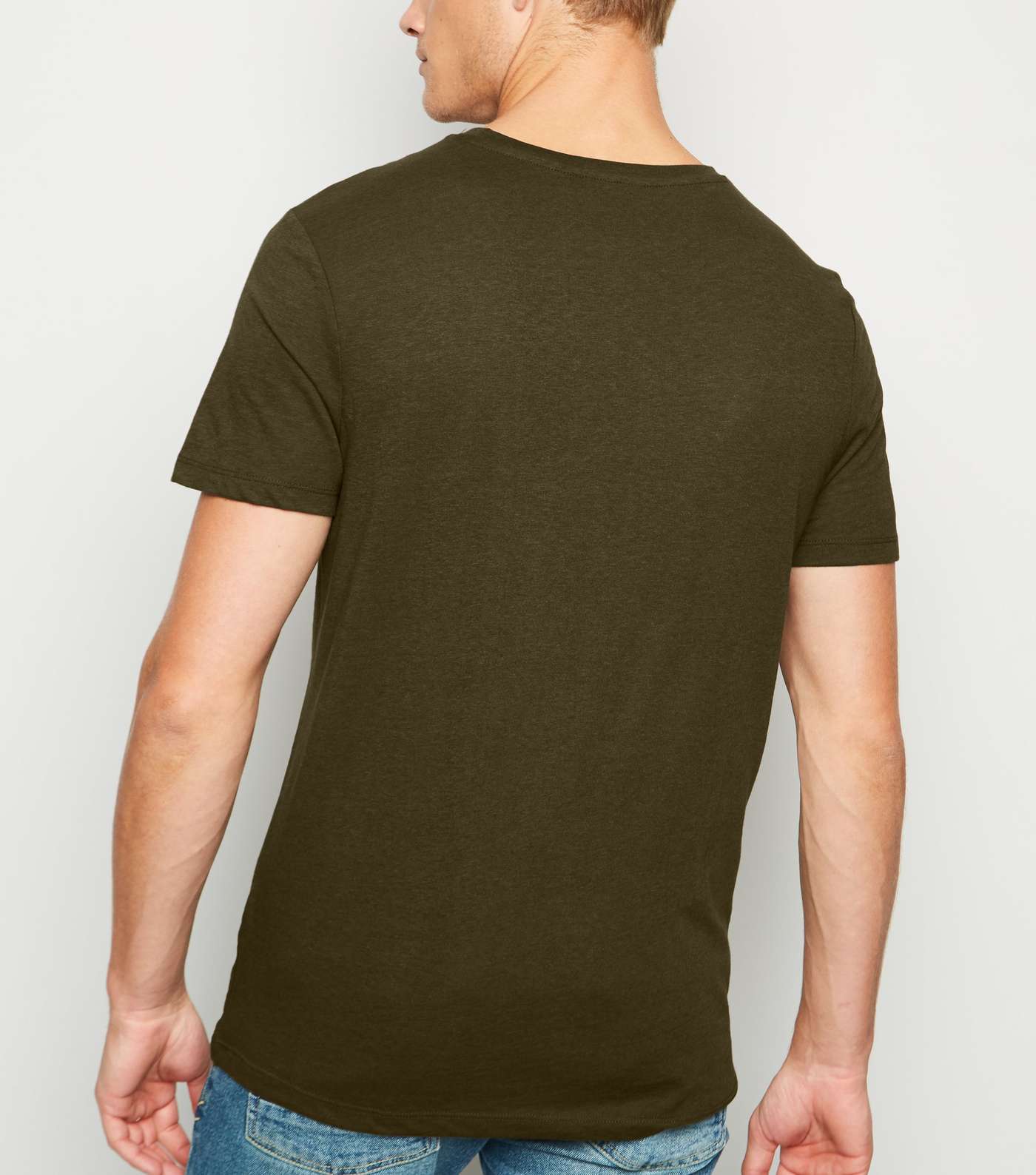 Khaki Cotton Crew T-Shirt Image 3