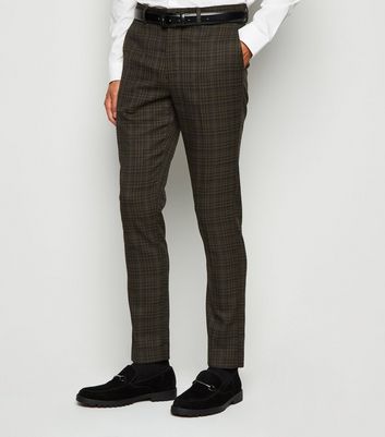 Lars Amadeus Beige Formal Plaid Dress Pants for Men's Slim Fit Business  Office Checked Suit Trousers 28 at Amazon Men's Clothing store