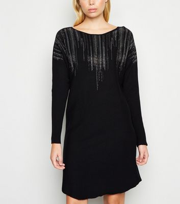 black glitter jumper dress