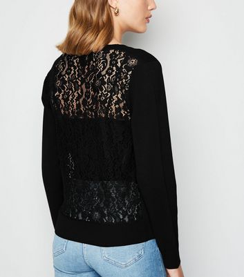 black cardigan with lace back