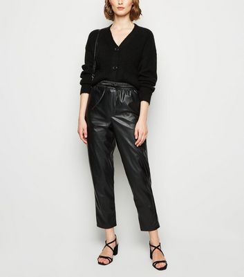 leather look jogger pants