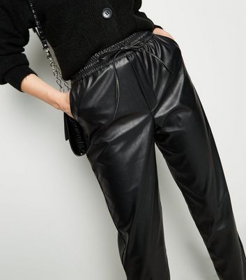 leather joggers womens