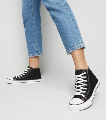 canvas high top trainers