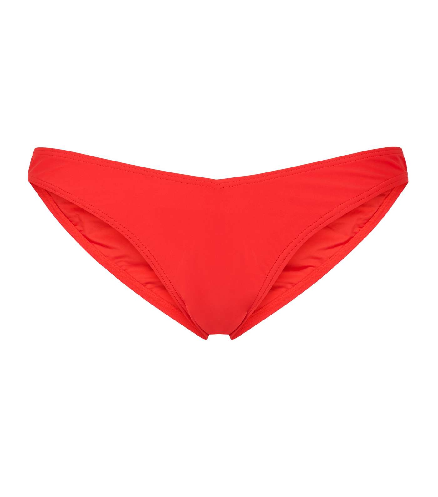 Red Low Rise V Front Bikini Bottoms Image 3