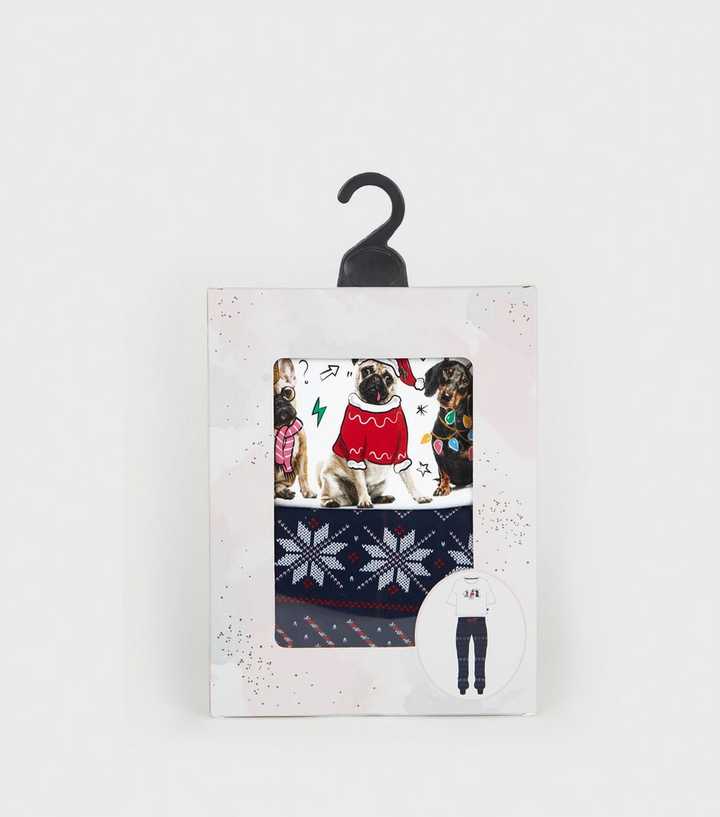 White Pug Slogan Boxed Christmas Pyjama Set