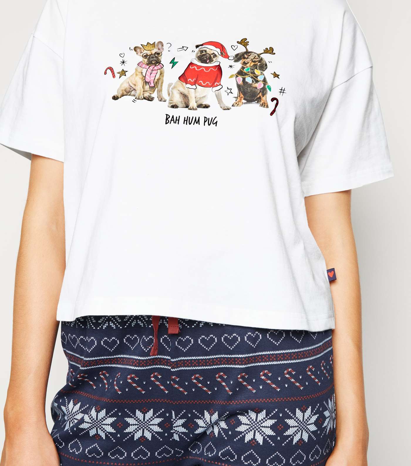 White Pug Slogan Boxed Christmas Pyjama Set Image 5