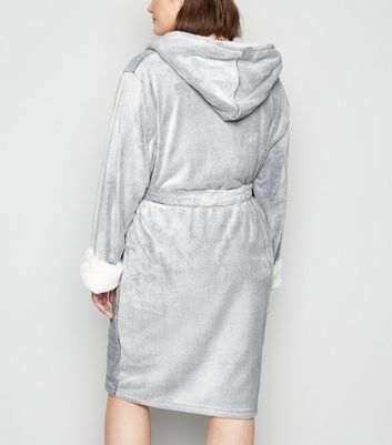 new look grey dressing gown