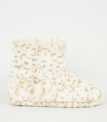 leopard print boot slippers