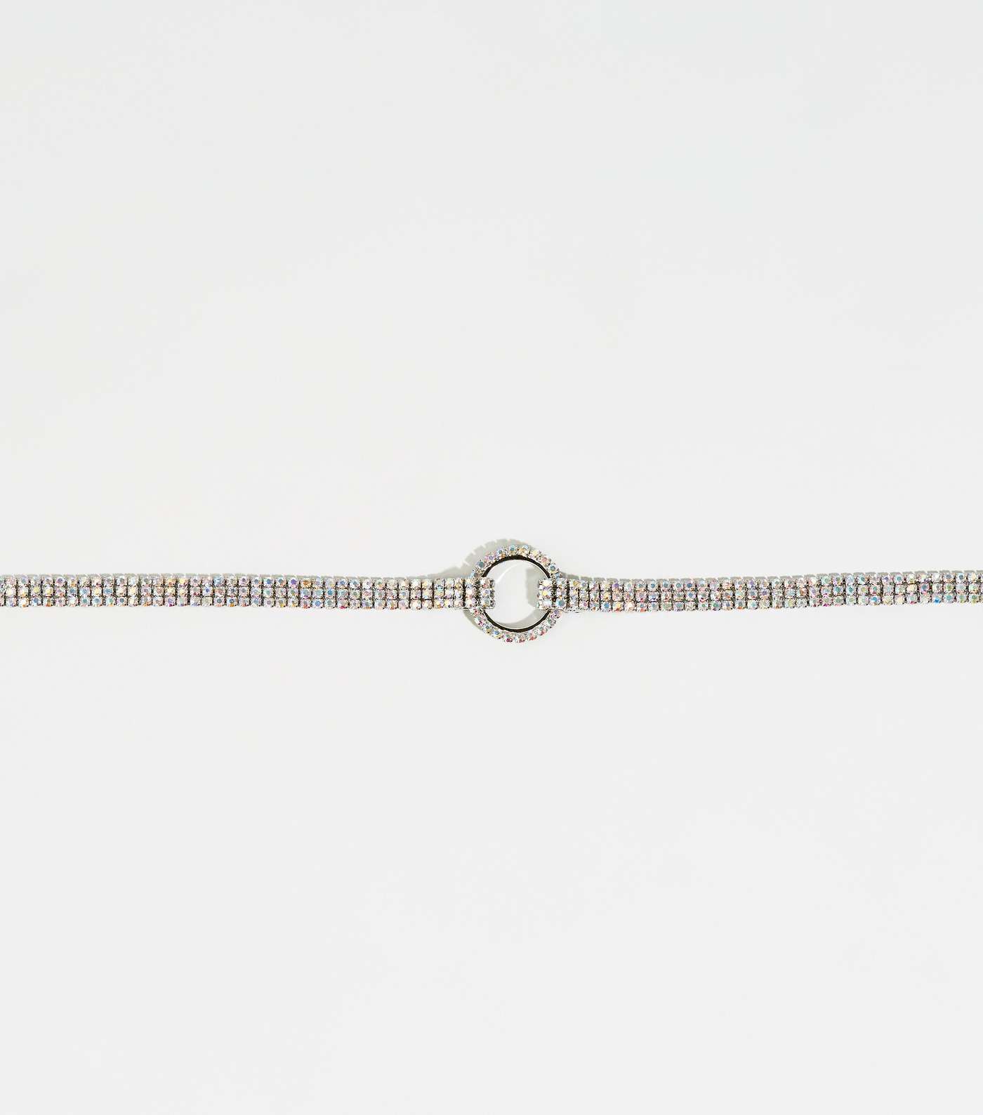 Silver Premium Gem Circle Choker Necklace