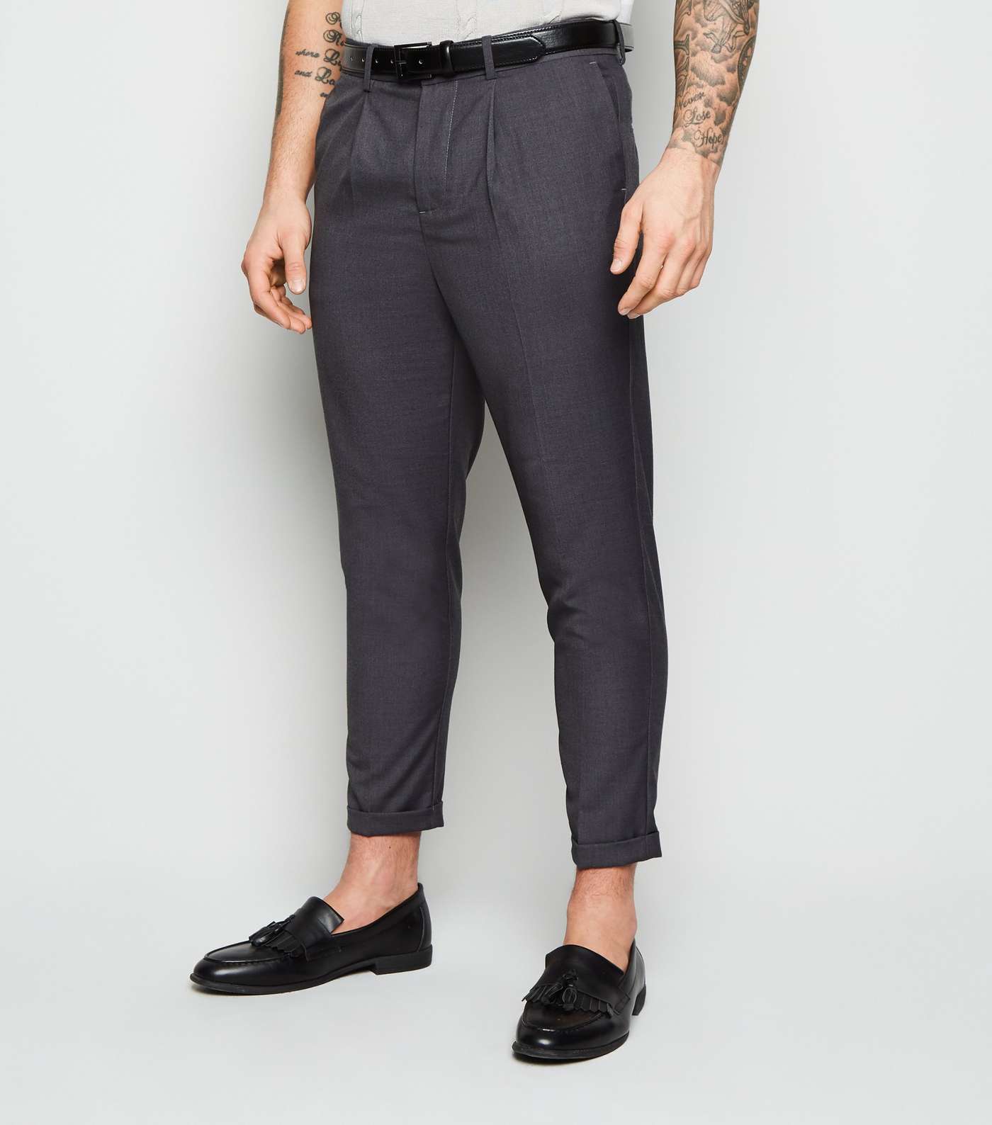 Grey Pleated Trousers
