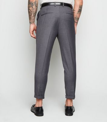Image of Grey Pleated Trousers New Look