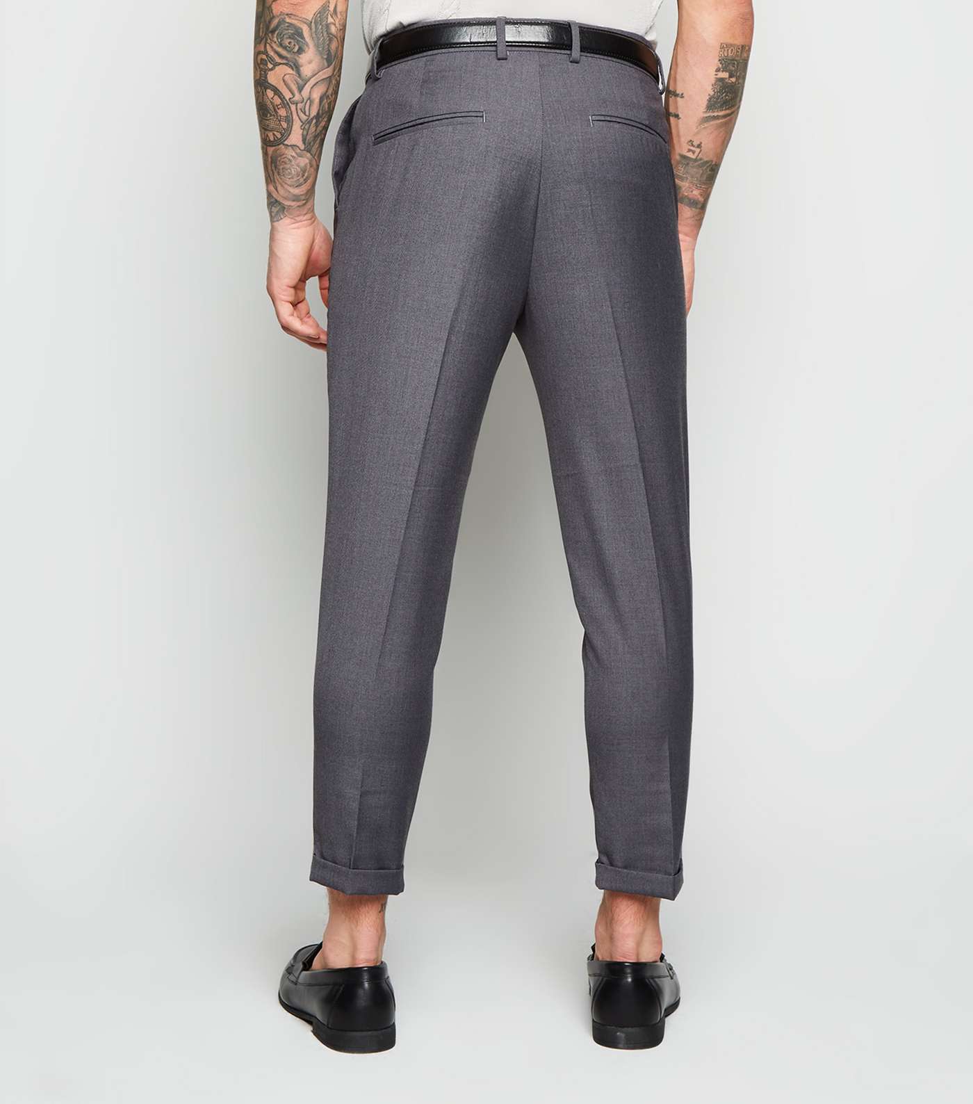 Grey Pleated Trousers Image 3