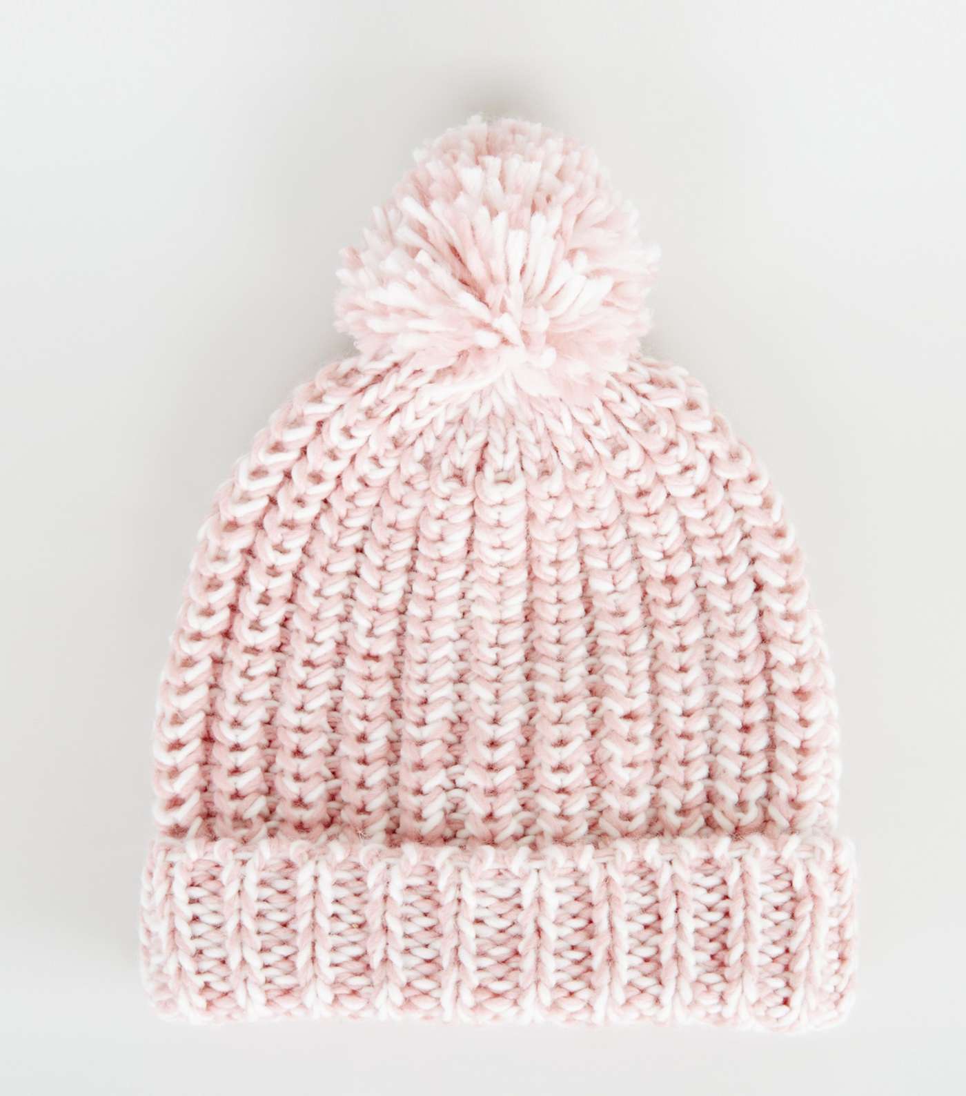 Girls Pink Knit Space Dye Bobble Hat 