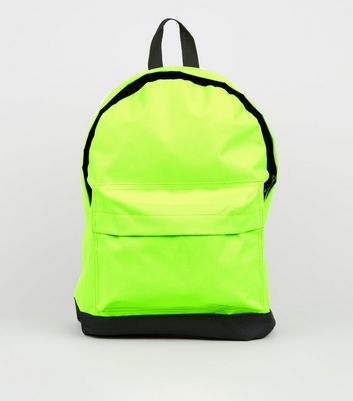 neon green backpack