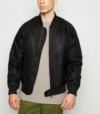 New look mens black bomber outlet jacket