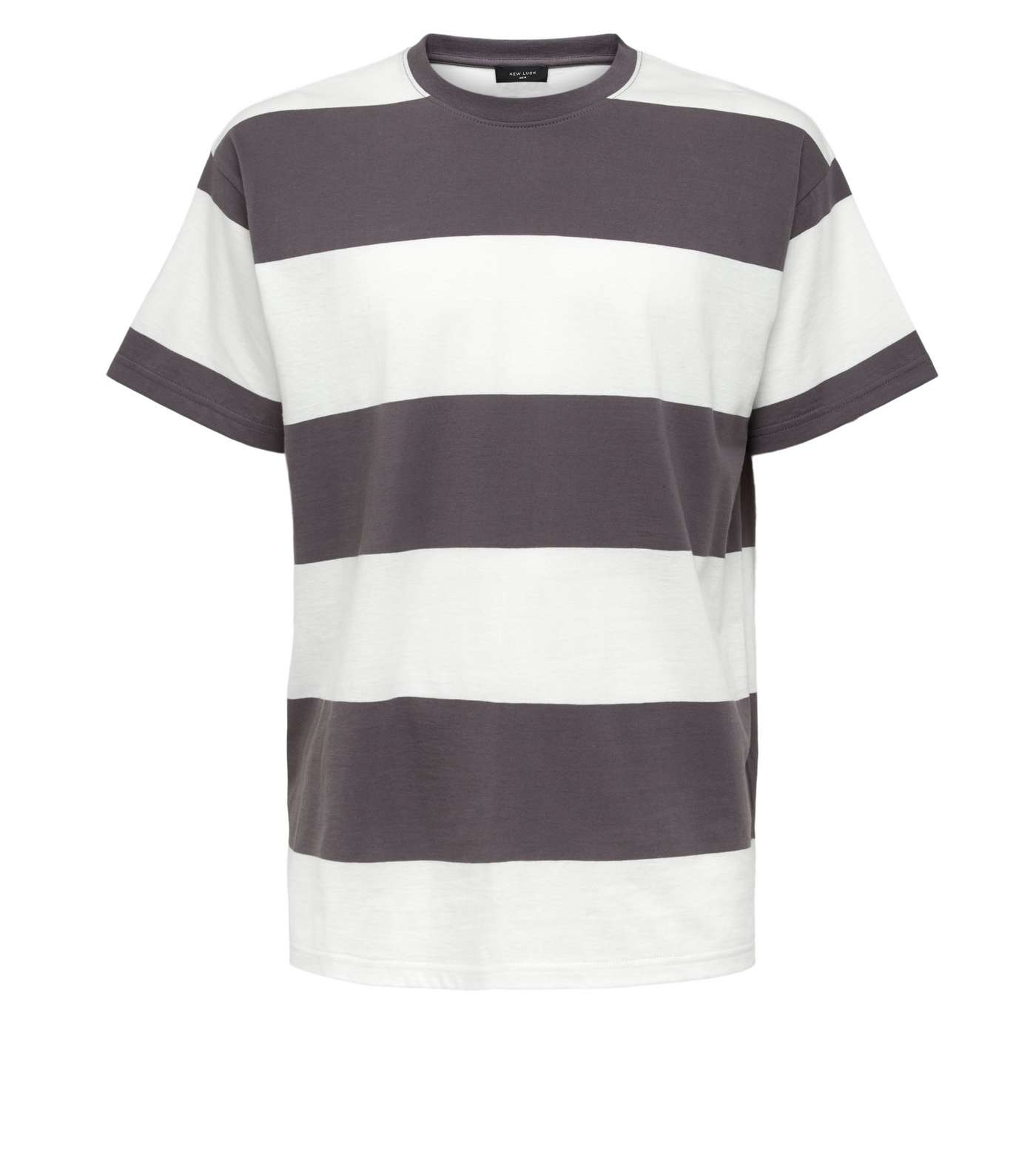 Dark Grey Stripe Short Sleeve T-Shirt Image 4