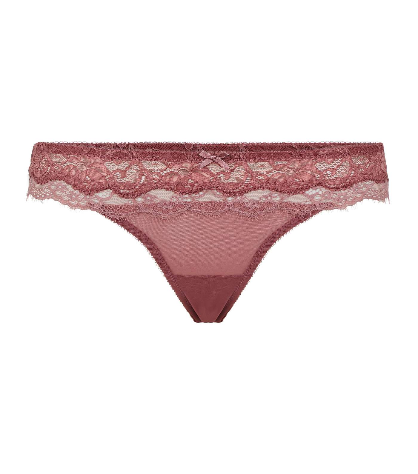 Mid Pink Lace Brazilian Briefs Image 3