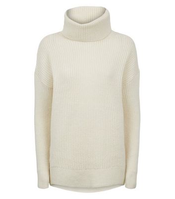 roll neck cream jumper