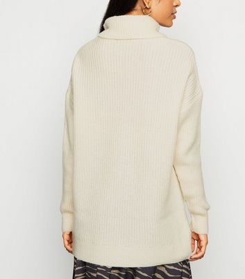 roll neck longline jumper