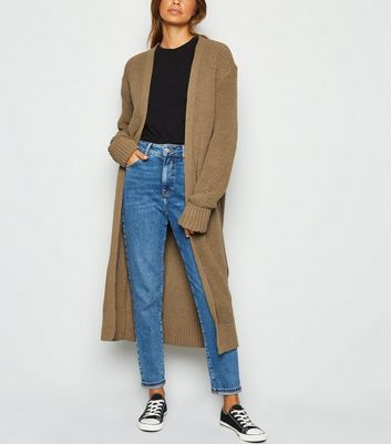 camel midi cardigan