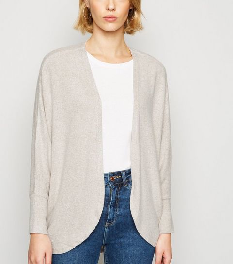Cream Brushed Batwing Cardigan 
