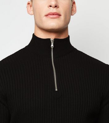 black half zip jumper mens