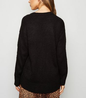 Image of Black Crew Neck Jumper New Look