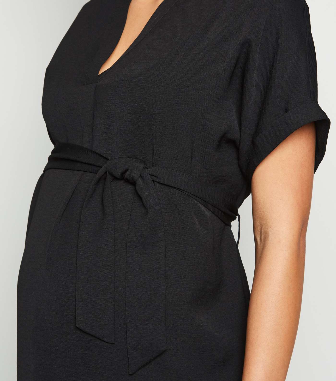 Maternity Black Belted Tunic Dress Image 2