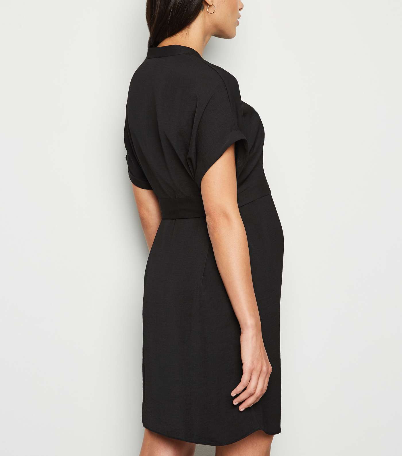Maternity Black Belted Tunic Dress Image 4