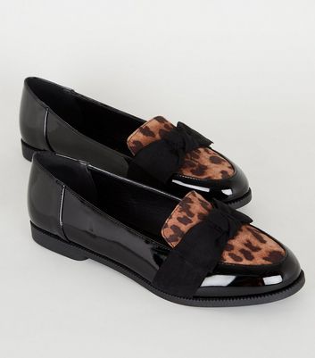 leopard print loafers new look