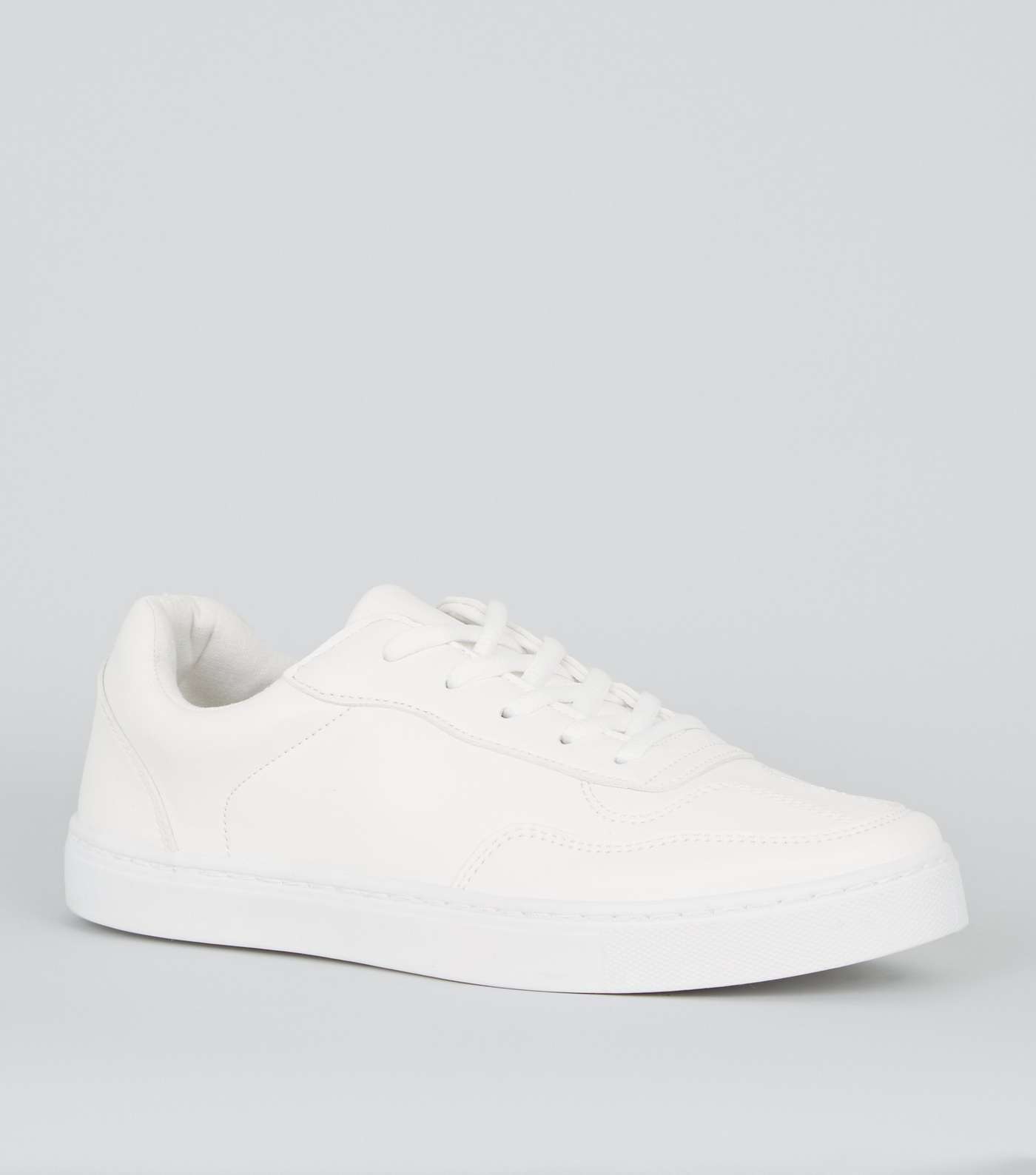 White Leather-Look Trainers