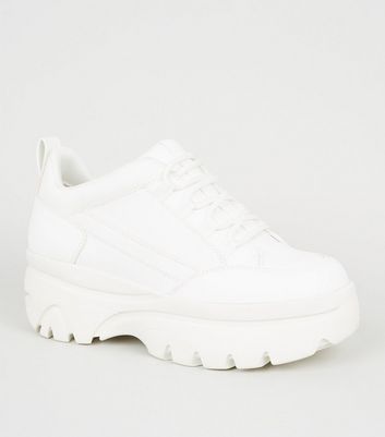 new look chunky white trainers