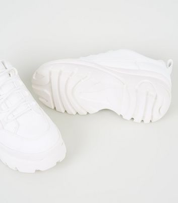 new look chunky white trainers