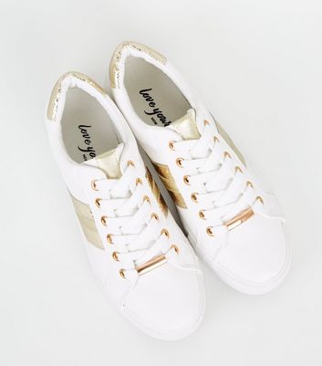 womens white trainers new look