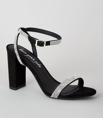new look diamante block heel sandal