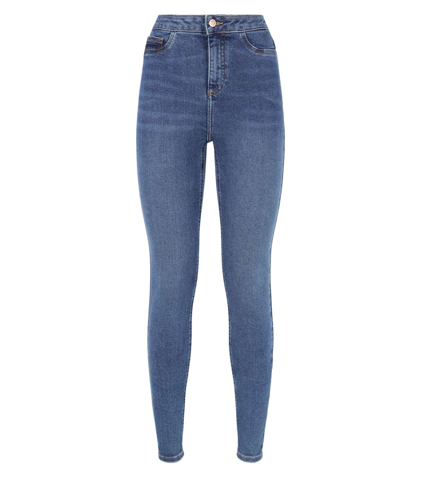 Blue High Waist Hallie Super Skinny Jeans Image 4