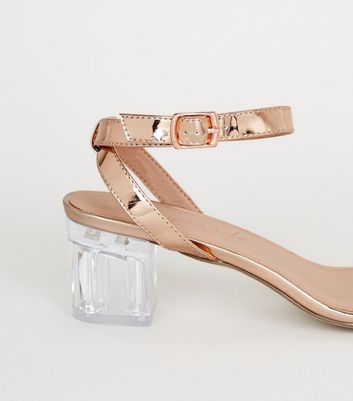 Rose gold and outlet clear heels