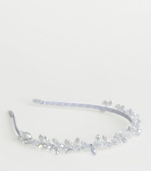 Weißer Haarreif mit Zierperlen