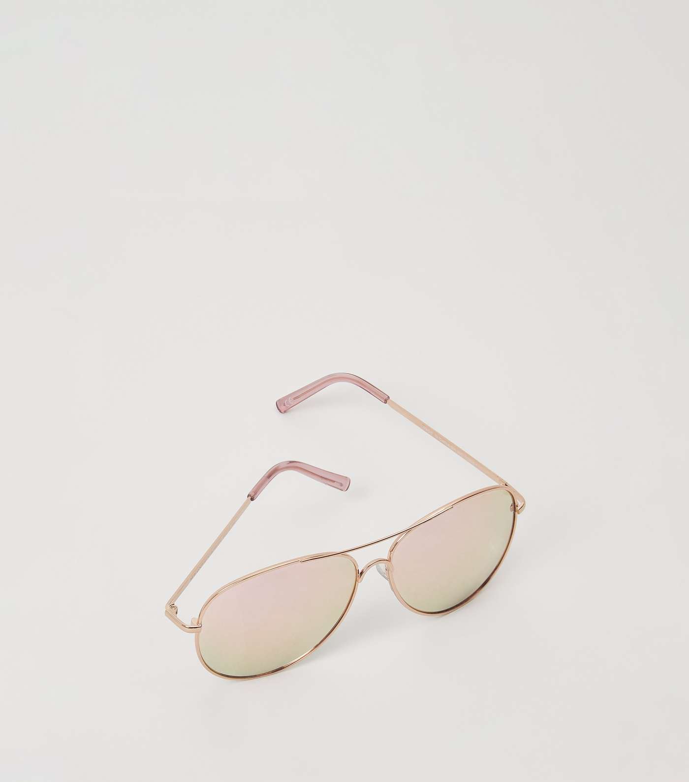 Rose Gold Mirrored Pilot Sunglasses Image 3